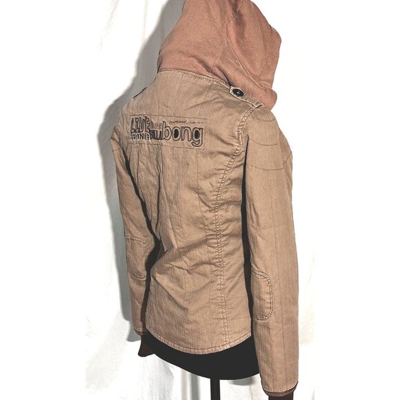 Billabong Jacket, Brown, Zipper, Distressed, Hood, Size Small - Picture 14 of 15